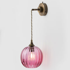 Hanging petite wall light sconce_optic ruby glass_antique brass