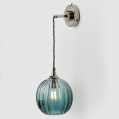 Hanging petite wall light sconce_optic steel glass_Polished Nickel