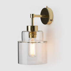 Lighting Wall Sconce with stepped glass shade_Empire_Polished Brass