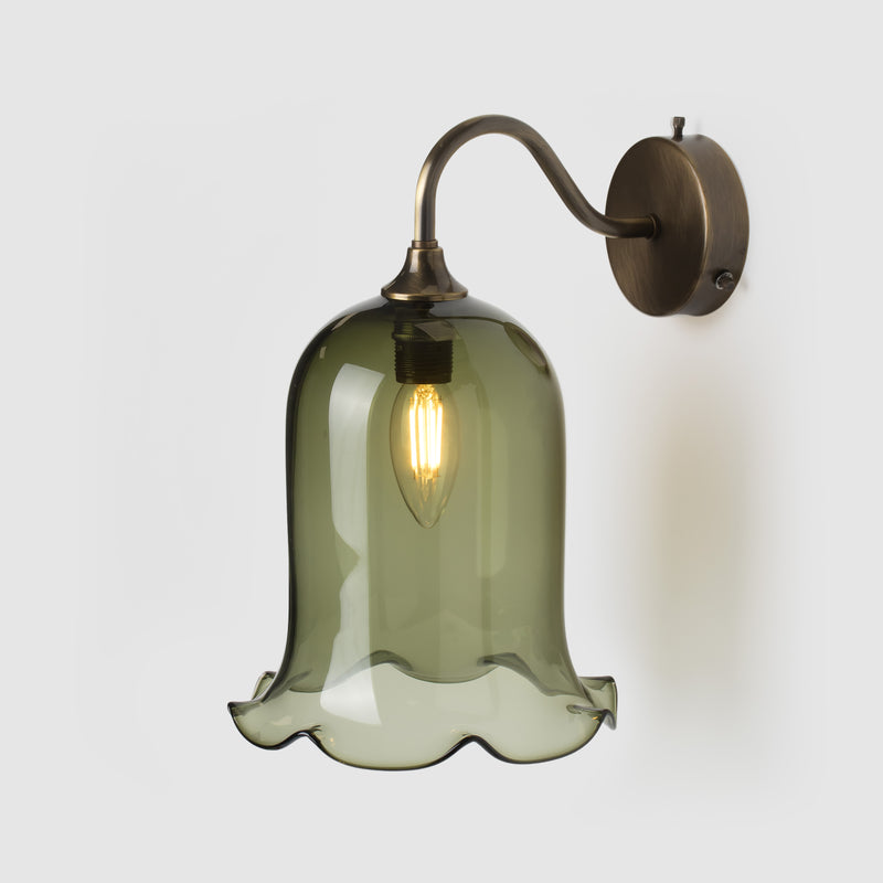 Nouveau_color glass_wall sconce_antique brass