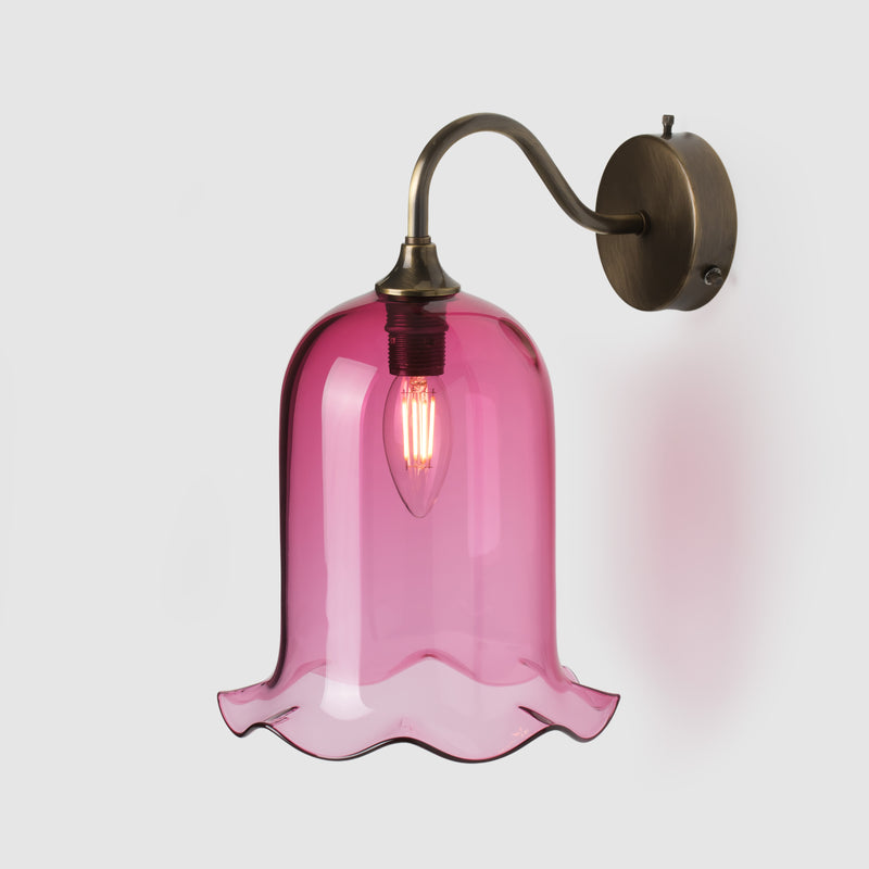 Nouveau_color glass_wall sconce_antique brass