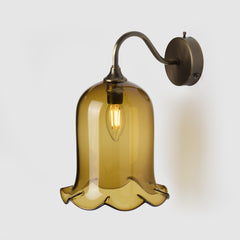 Nouveau_color glass_wall sconce_antique brass