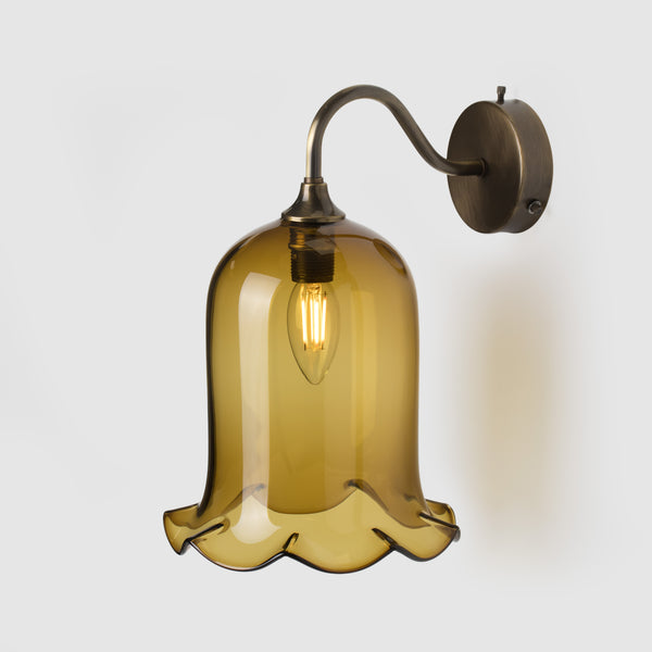 Nouveau_color glass_wall sconce_antique brass