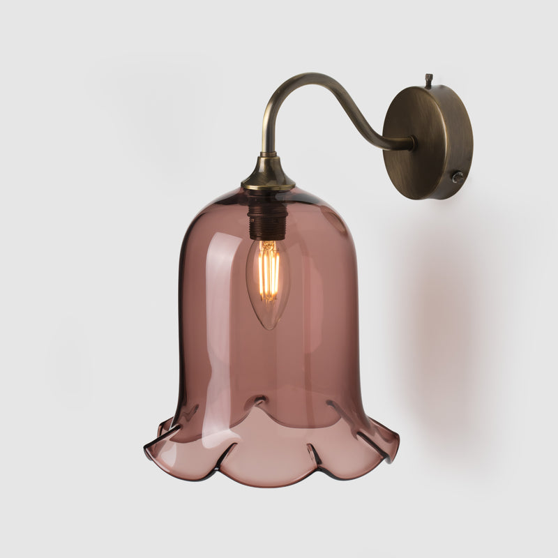 Nouveau_color glass_wall sconce_antique brass