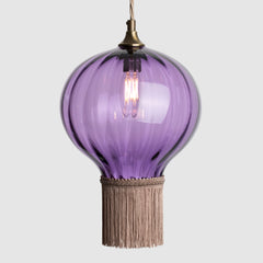 Decorative glass pendant light-Opulent Optic-Purple-Rothschild & Bickers