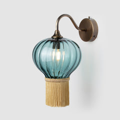 Teal coloured wall sconce