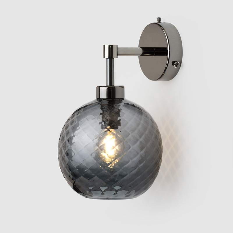Petite Ball Wall light sconce_Grey Diamond Glass_Polished Zinc