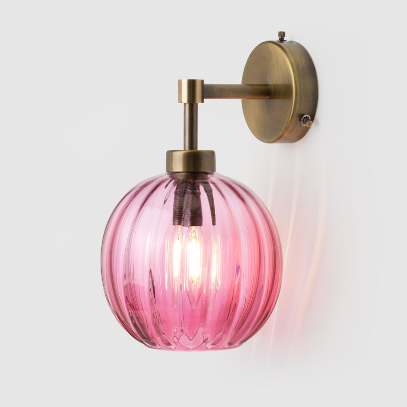 Petite Ball Wall light sconce_Ruby Optic glass_Antique Brass