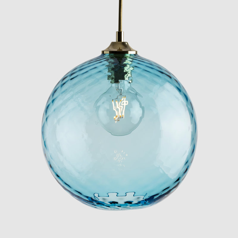 Colourful glass pendant lighting-Pick-n-Mix Ball Large - Diamond-Copper Blue-Rothschild & Bickers