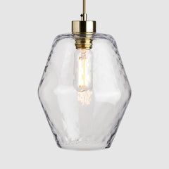 Colourful glass pendant lighting-Pick-n-Mix Flask Large - Diamond-Clear-Rothschild & Bickers