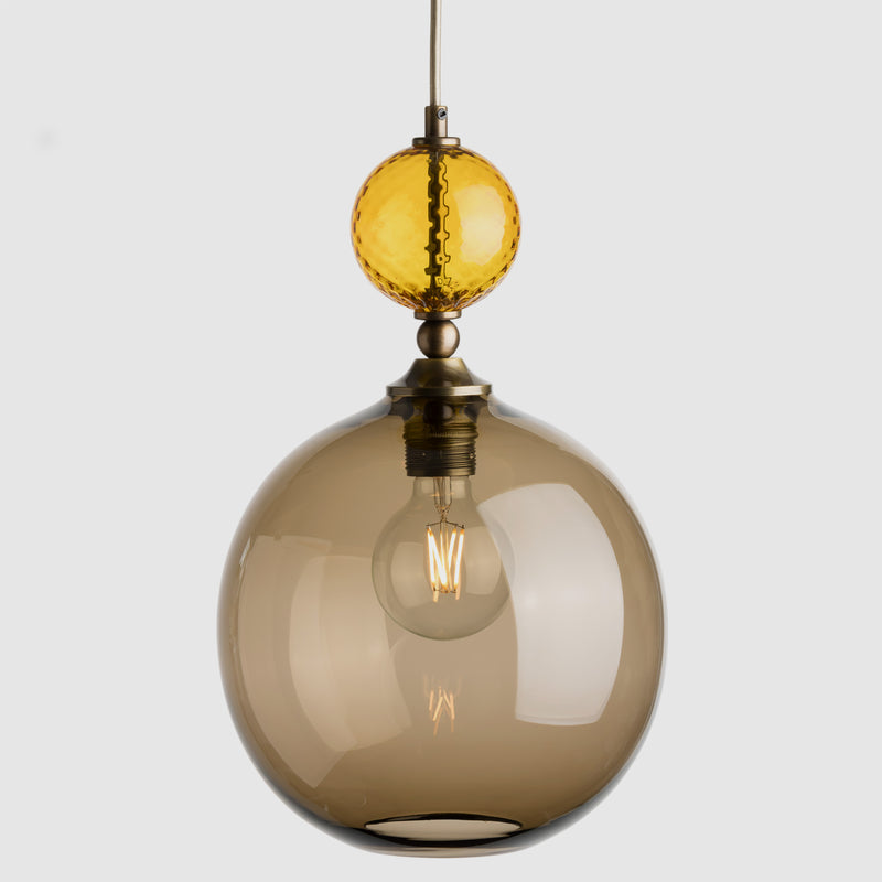 Glass ceiling lamps-Pop Light Large-Amber-Bronze-Rothschild & Bickers