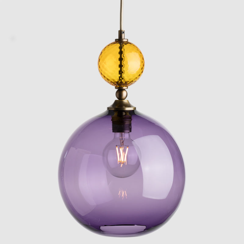 Glass ceiling lamps-Pop Light Large-Amber-Purple-Rothschild & Bickers