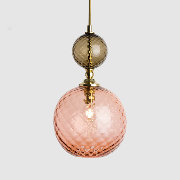 Glass ceiling lamps-Pop Light Standard-Bronze-Peach-Rothschild & Bickers