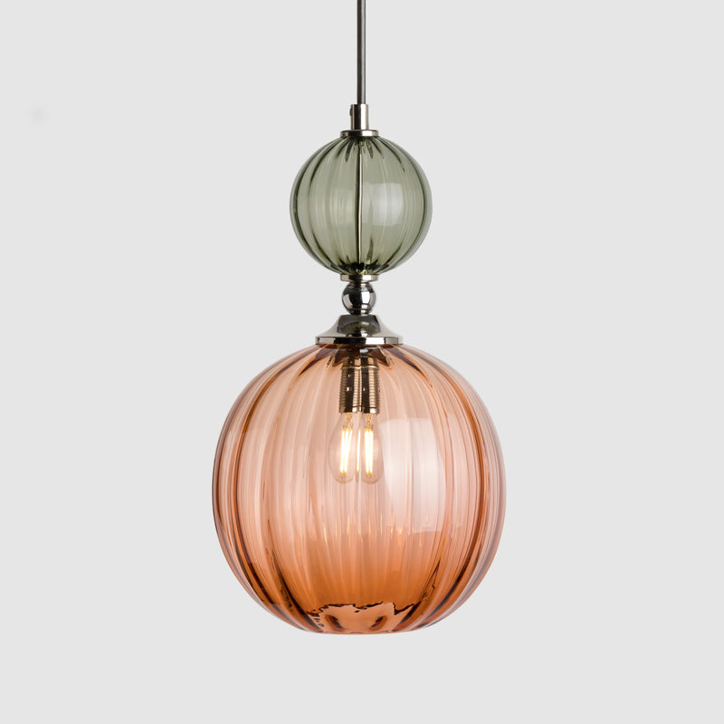Glass ceiling lamps-Pop Light Standard-Eel-Peach-Rothschild & Bickers