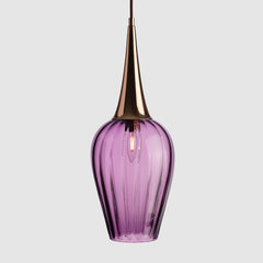 Sleek metal and glass ceiling lamp-Retro Light - Optic-Purple-Rothschild & Bickers