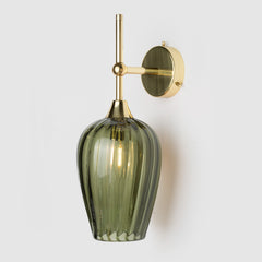 Retro Petite Wall Sconce_Eel Green Glass_Polished  Brass Wall Arm