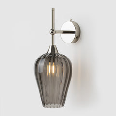 Retro Petite Wall Sconce_Smoke Grey Coloured Glass_Polished NickelWall Arm