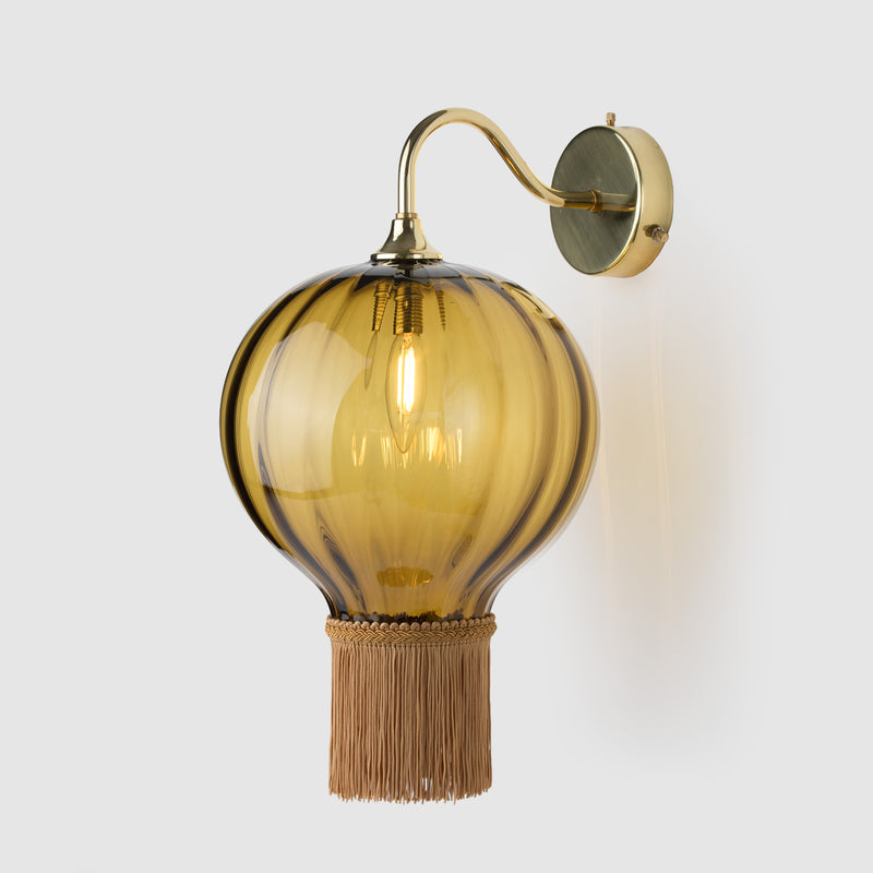 Option: Havana Fringe & Polished Brass Metalwork