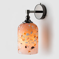 Terrazzo Wall Light_kitchen design_apricot peach opaque glass shade