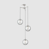 Metal three armed chandelier with clear textured glass decorative pendant lighting