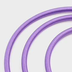 Light purple decorative fabric covered flex for pendant lighting