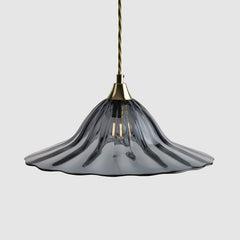 Fluted glass lamp shade-Open Optic-Grey-Rothschild & Bickers
