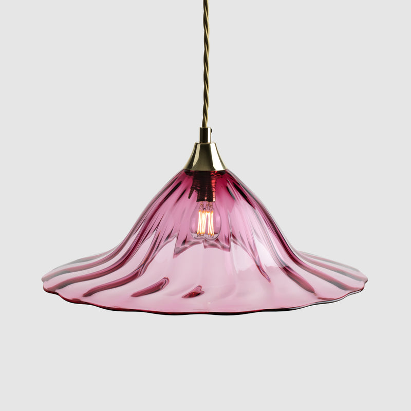 Fluted glass lamp shade-Open Optic-Ruby-Rothschild & Bickers