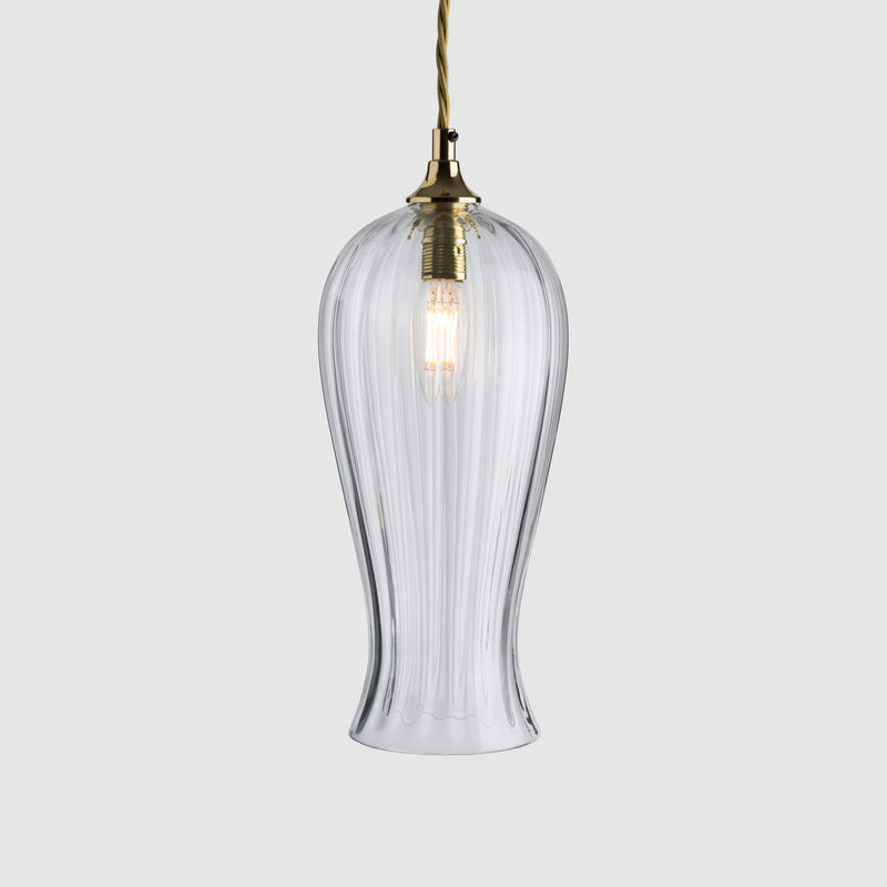 Tall glass pendant lighting-Lantern Light Petite - Optic-Clear-Rothschild & Bickers