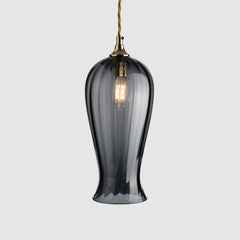 Tall glass pendant lighting-Lantern Light Petite - Optic-Grey-Rothschild & Bickers