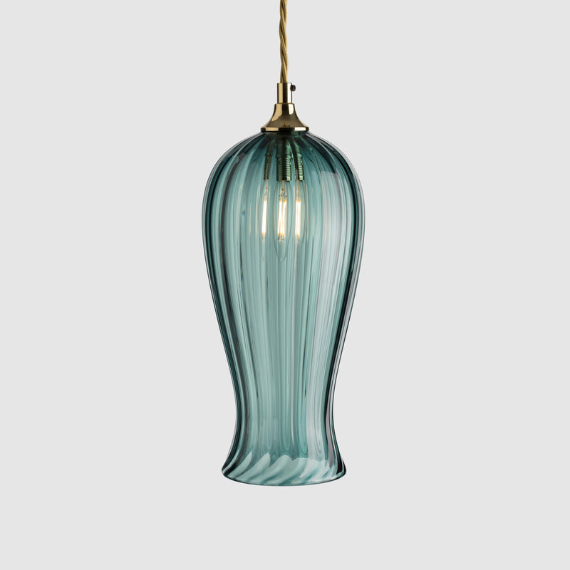 Tall glass pendant lighting-Lantern Light Petite - Optic-Steel-Rothschild & Bickers