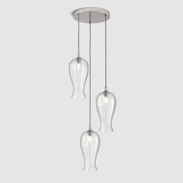 Ceiling lighting feature-Lantern Light Petite - Clear, 3 Drop Cluster-White-Rothschild & Bickers