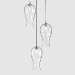 Ceiling lighting feature-Lantern Light Petite - Clear, 3 Drop Cluster-Rothschild & Bickers