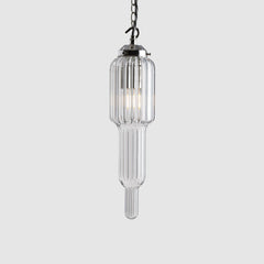 Reeded clear glass lighting-Tiered Light Petite-Polished Nickel-Rothschild & Bickers