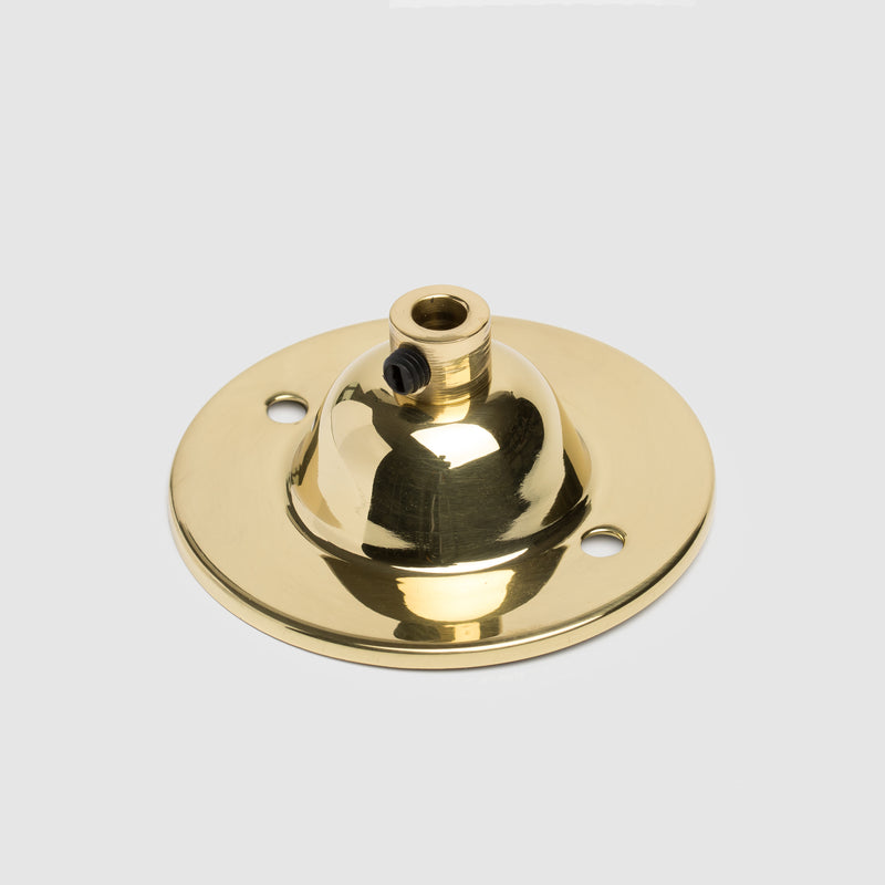 Small pressed brass ceiling canopy for pendant lighting