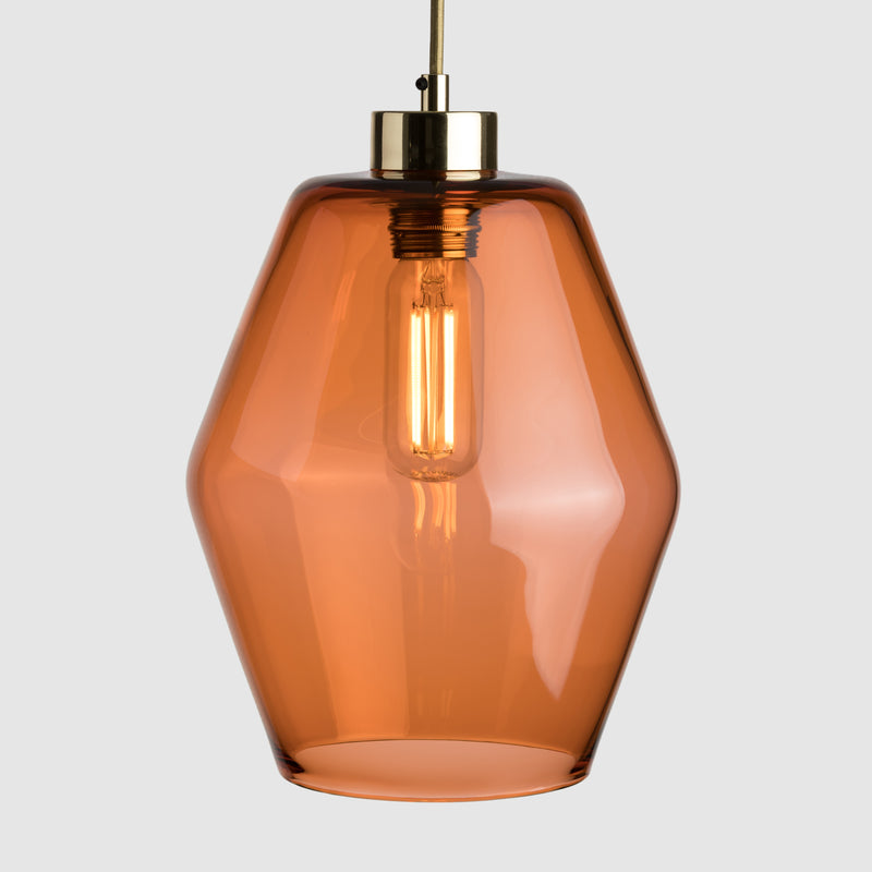 Colourful glass pendant lighting-Pick-n-Mix Flask Large - Plain-Peach-Rothschild & Bickers