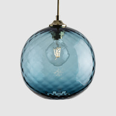 Colourful glass pendant lighting-Pick-n-Mix Ball Large - Diamond-Denim-Rothschild & Bickers