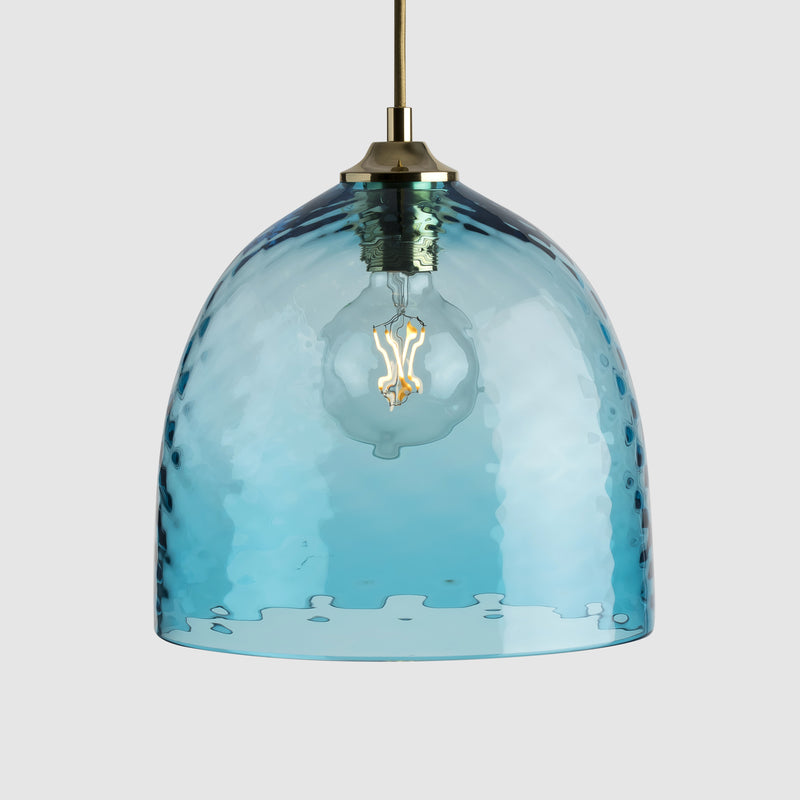 Colourful glass pendant lighting-Pick-n-Mix Bowl Large - Diamond-Copper Blue-Rothschild & Bickers