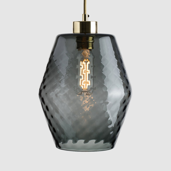 Colourful glass pendant lighting-Pick-n-Mix Flask Large - Diamond-Grey-Rothschild & Bickers