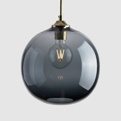 Colourful glass pendant lighting-Pick-n-Mix Ball Large - Plain-Grey-Rothschild & Bickers