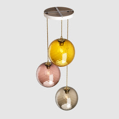 Ceiling lighting feature-Pick-n-Mix Ball Large - Diamond, Warm, 3 Drop Cluster-Rothschild & Bickers