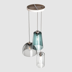 Ceiling lighting feature-Pick-n-Mix Combo Large - Plain, Cool, 3 Drop Cluster-Rothschild & Bickers