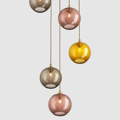 Ceiling lighting feature-Pick-n-Mix Ball Standard - Diamond, Warm, 5 Drop Cluster-Rothschild & Bickers