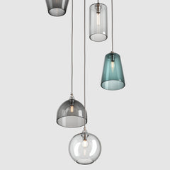 Ceiling lighting feature-Pick-n-Mix Combo Standard - Plain, Cool, 5 Drop Cluster-Rothschild & Bickers