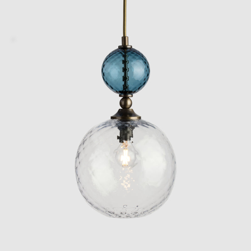 Glass ceiling lamps-Pop Light Standard-Denim-Clear-Rothschild & Bickers