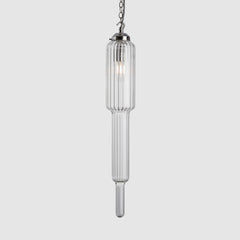 Reeded clear glass lighting-Tiered Light Standard-Polished Nickel-Rothschild & Bickers